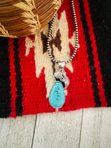 Navajo Morenci Turquoise & Sterling Silver Pendant