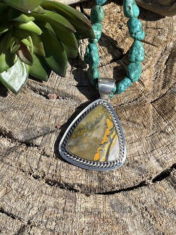 Navajo Bumblebee  & Sterling Silver Pendant Signed