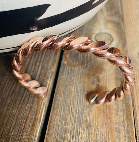 Navajo Copper Over Sterling Hand Twisted Cuff Bracelet