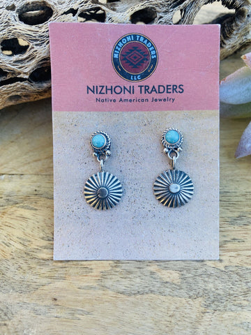 Navajo Turquoise & Sterling Silver Dangle Earrings