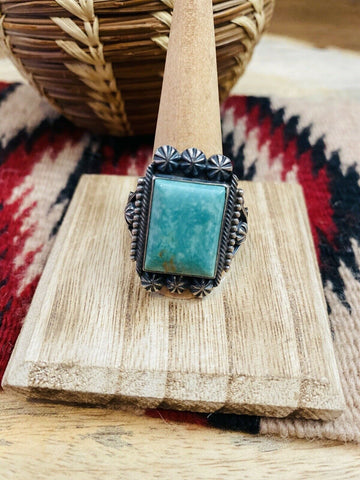 Navajo Royston Turquoise & Sterling Silver Ring Size 12