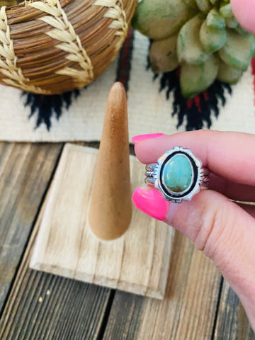 Navajo Royston Turquoise & Sterling Silver Ring Size 7