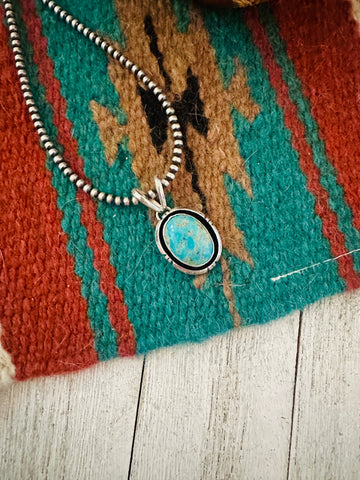 Navajo Turquoise & Sterling Silver Shadowbox Pendant