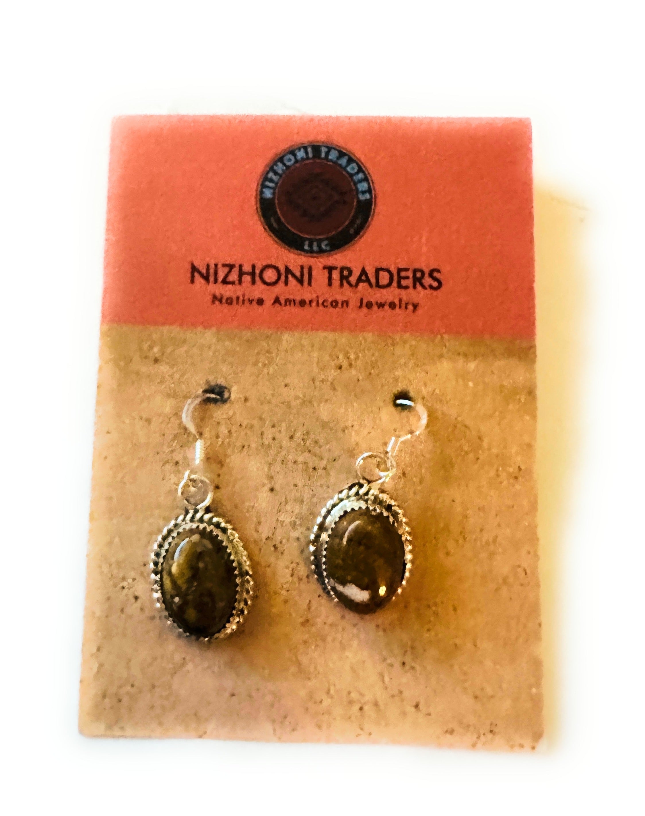 Navajo Sterling Silver, & Jasper Dangle Earrings