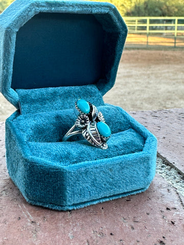 Flowering Kingman Turquoise & Sterling Silver Ring