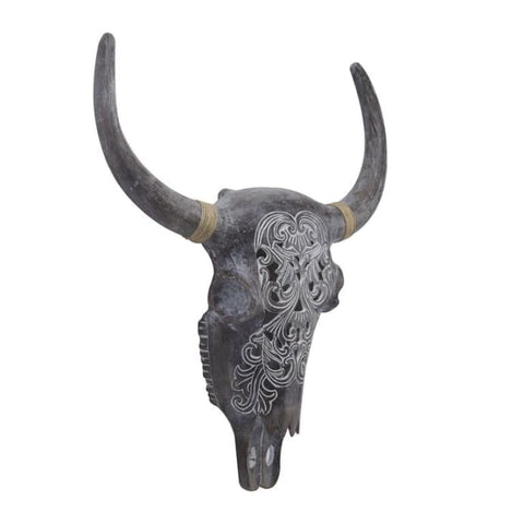 Linen Mart - POLYSTONE BULL SKULL WALL DECOR