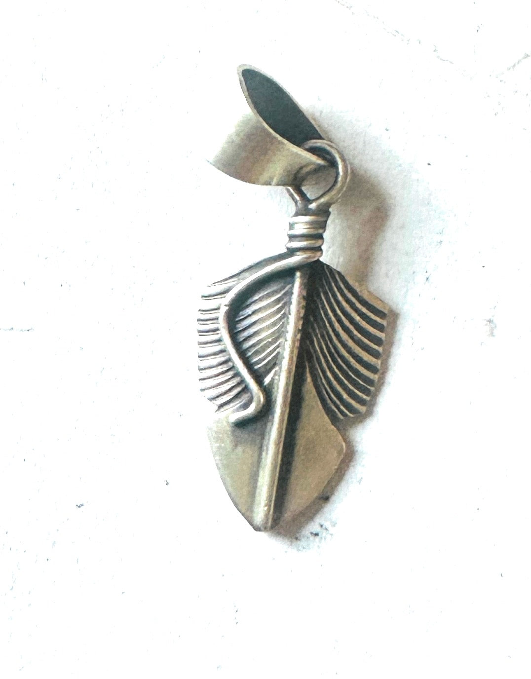 Navajo Sterling Silver Feather Pendant