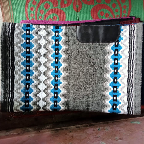 Turquoise and Grey Aztec Saddle Pad