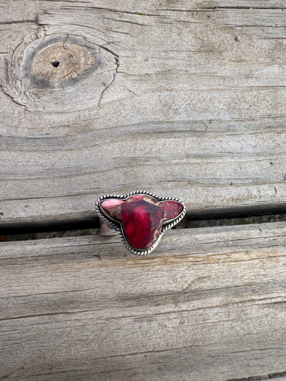 Beautiful Handmade Dahlia Rose And Sterling Silver Adjustable Cow Head Ring