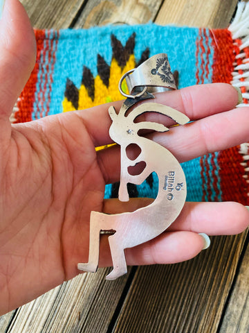 Navajo Turquoise & Sterling Silver Kokopelli Pendant by Kevin Billah