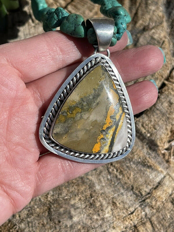 Navajo Bumblebee  & Sterling Silver Pendant Signed