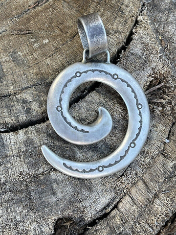 Navajo Sterling Silver Spiral of Evolution Pendant