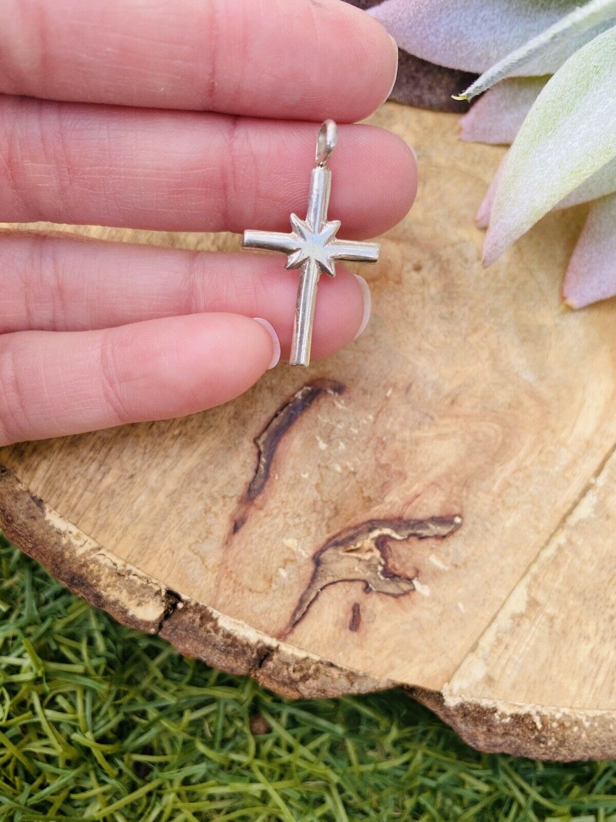 Vintage Navajo Sterling Silver Mini Cross Pendant