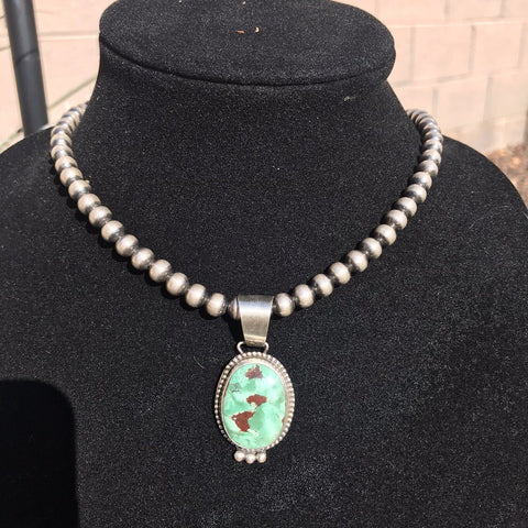 Navajo Turquoise  Sterling Silver Pendant