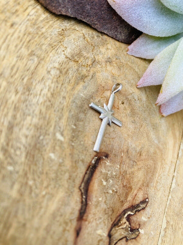 Vintage Navajo Sterling Silver Mini Cross Pendant