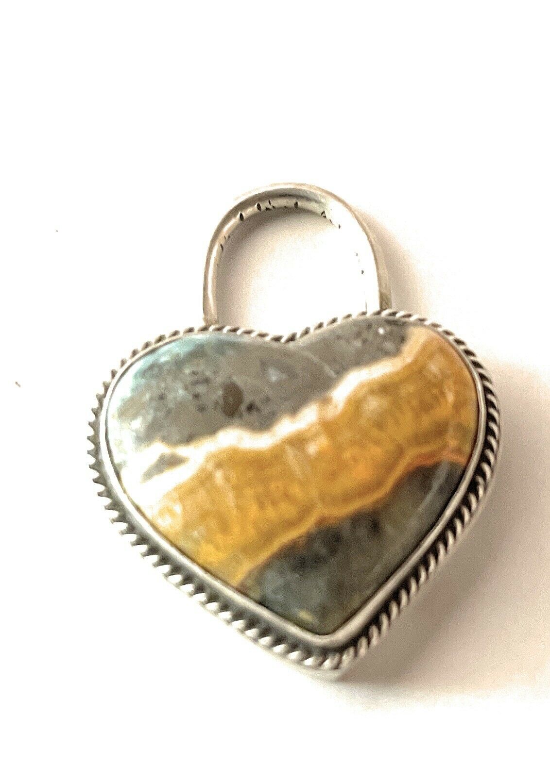 Navajo Bumblebee  & Sterling Silver Heart Pendant Signed