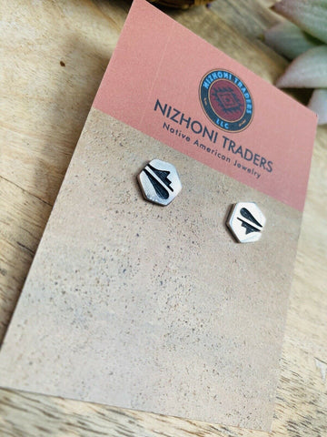 Hopi Overlaid Sterling Silver Stud Earrings