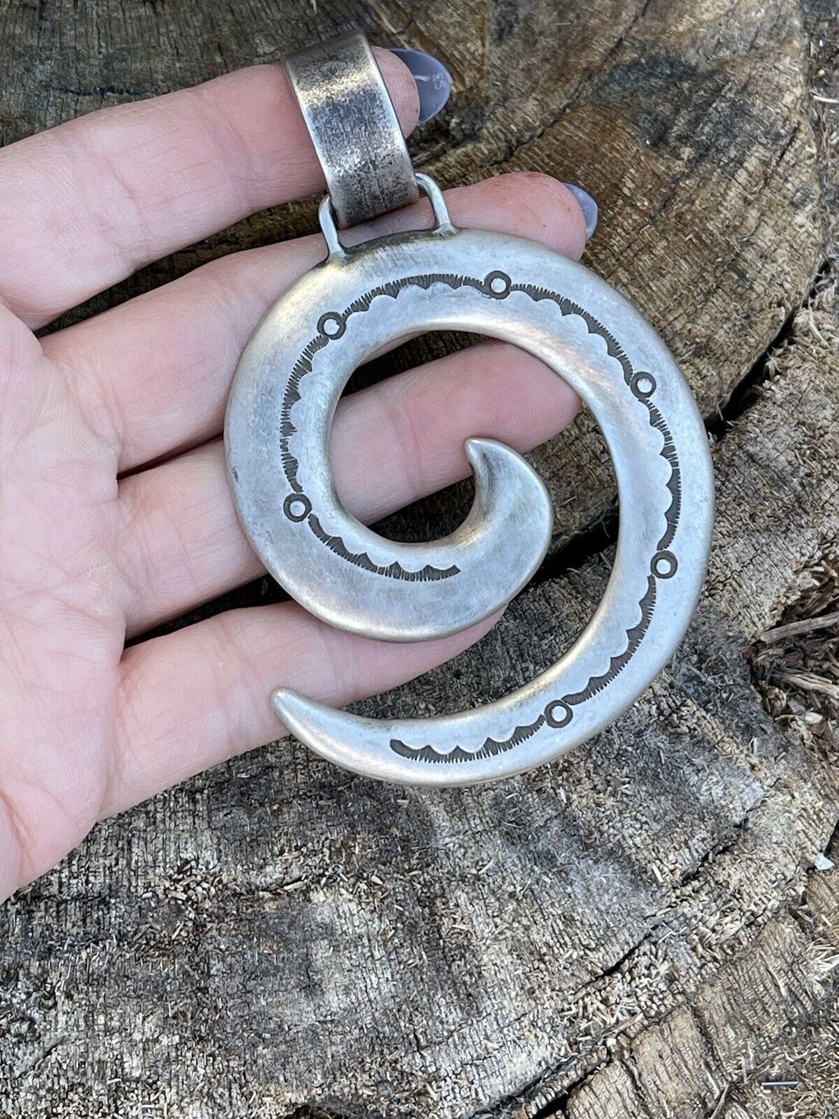 Navajo Sterling Silver Spiral of Evolution Pendant