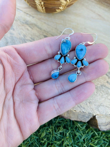 Navajo Turquoise & Sterling Silver Dangle Earrings