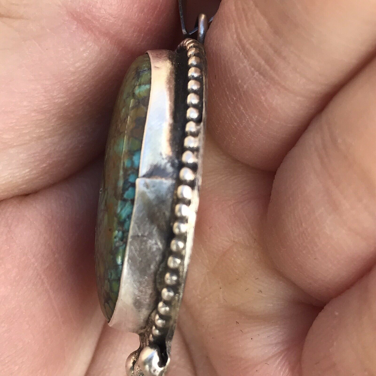 Navajo Turquoise  Sterling Silver Pendant