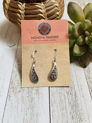 Hopi Overlaid Sterling Silver Dangle Earrings