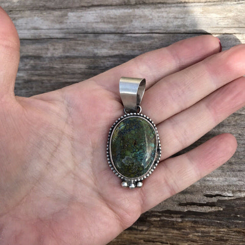 Navajo Turquoise  Sterling Silver Pendant