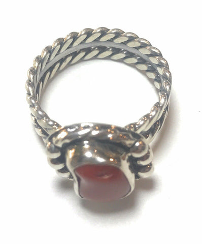 Navajo Sterling Silver Natural Red Coral Ring