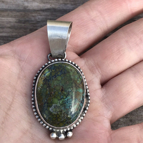 Navajo Turquoise  Sterling Silver Pendant