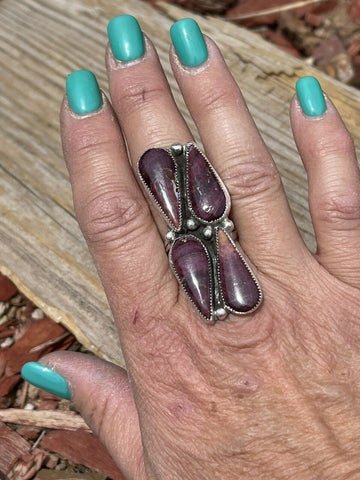 Navajo Purple Spiny & Sterling Silver Ring Size 6