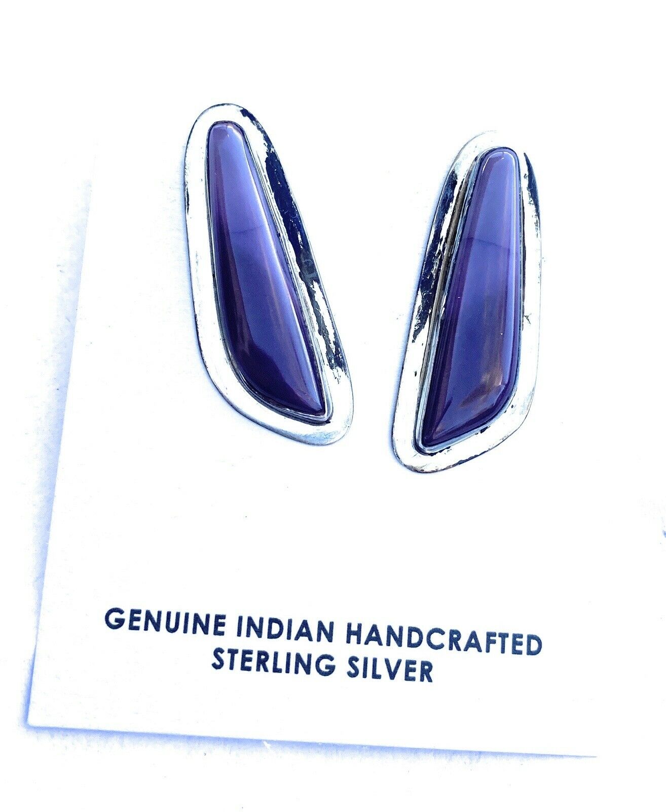 Vintage Navajo Charoite & Sterling Silver Post Earrings