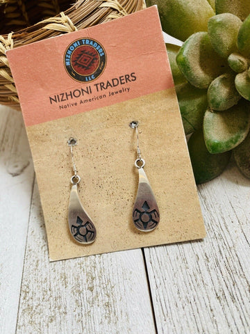 Hopi Sterling Silver Turtle Dangle Earrings