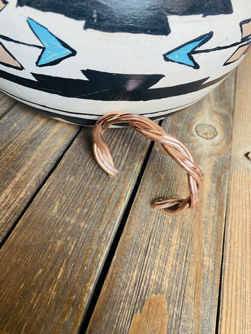 Navajo Copper Over Sterling Hand Twisted Cuff Bracelet