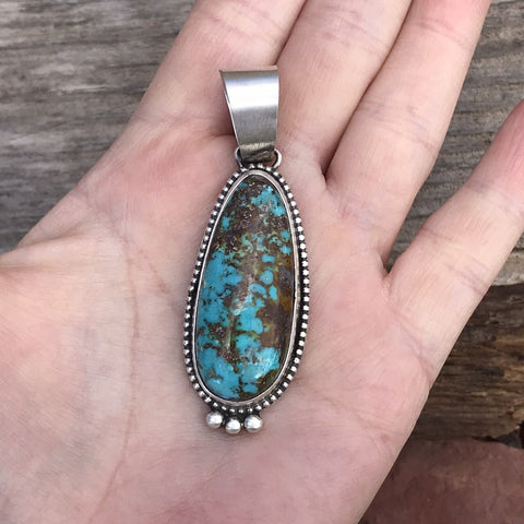 Navajo Turquoise Sterling Silver Pendant