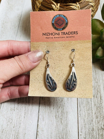 Hopi Overlaid Sterling Silver Dangle Earrings