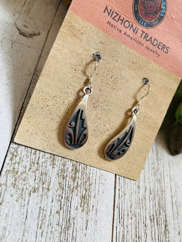 Hopi Overlaid Sterling Silver Dangle Earrings