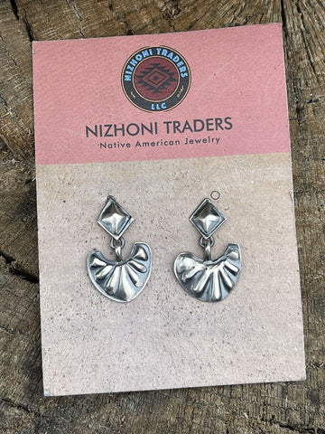 Navajo Sterling Silver Handmade Dangles Earrings