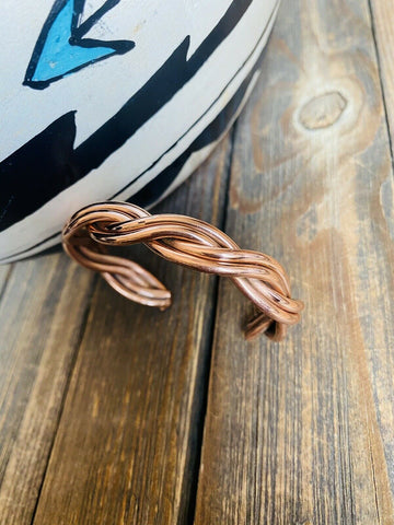 Navajo Copper Over Sterling Hand Twisted Cuff Bracelet