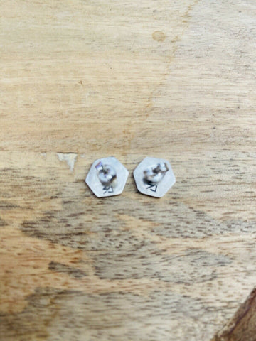 Hopi Overlaid Sterling Silver Moon Stud Earrings