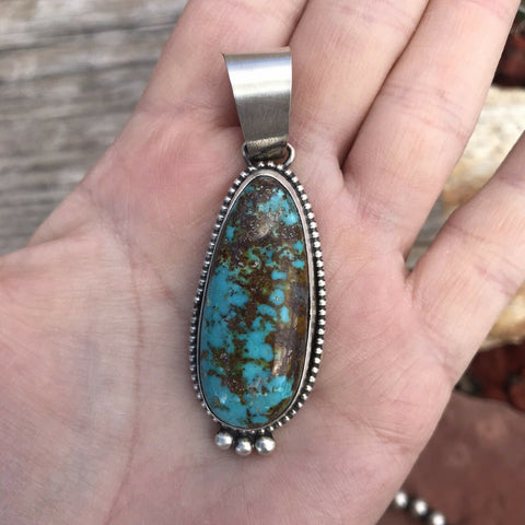 Navajo Turquoise Sterling Silver Pendant