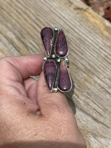 Navajo Purple Spiny & Sterling Silver Ring Size 6