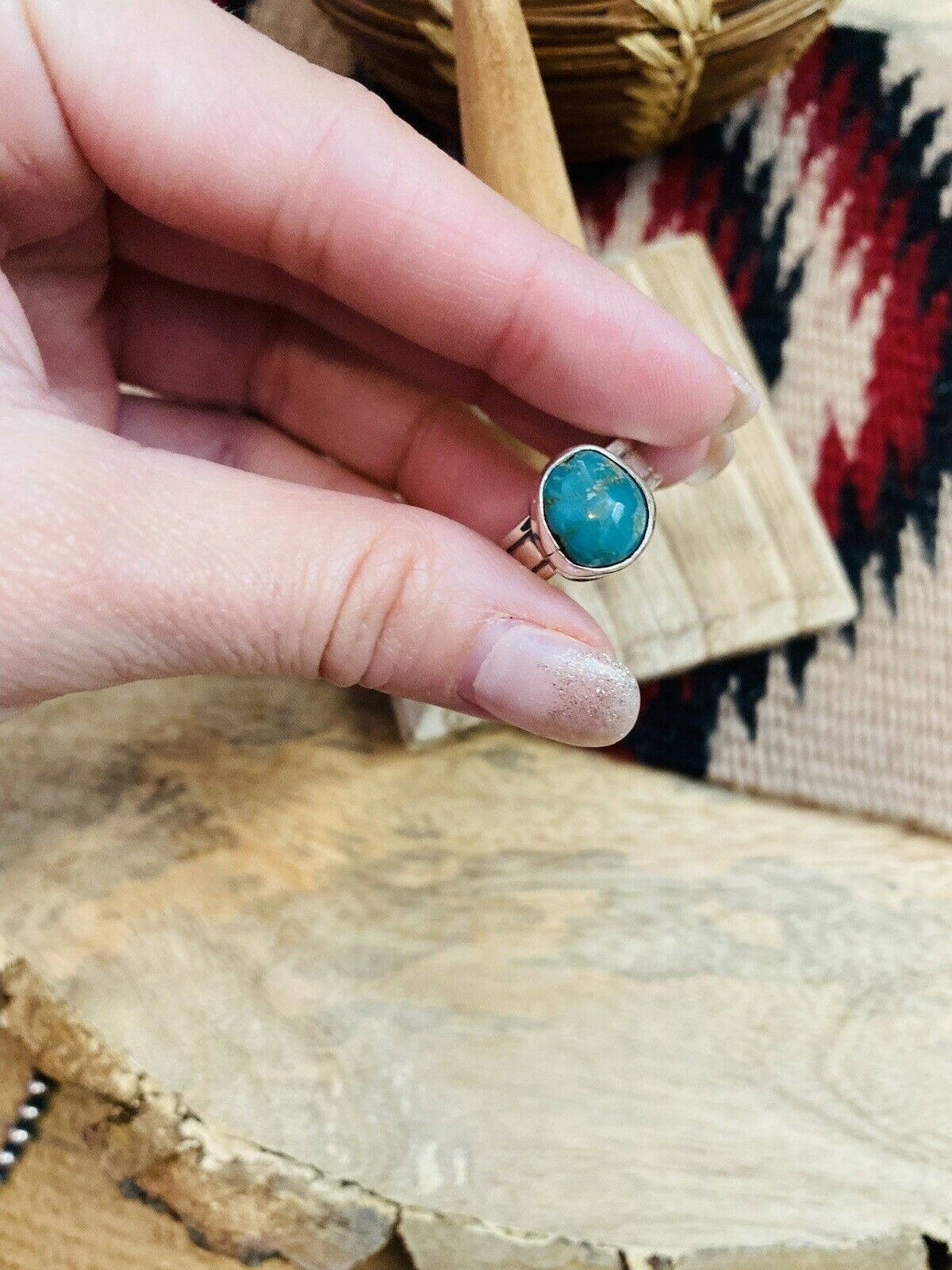 Navajo Turquoise & Sterling Silver Ring Size 5.25