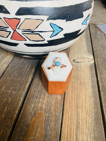 Navajo Copper Over Sterling & Turquoise Ring