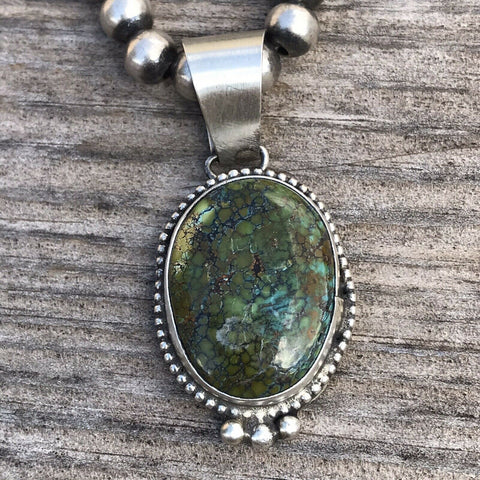 Navajo Turquoise  Sterling Silver Pendant