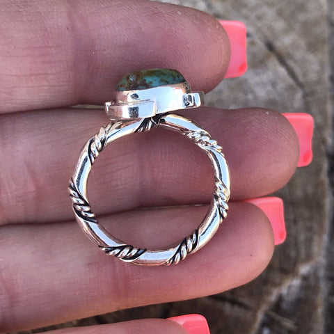 Navajo Sterling Silver Turquoise Triangle Ring