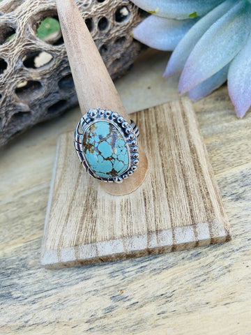 Navajo Royston Turquoise & Sterling Silver Ring Size 9