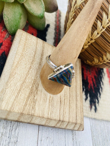 Navajo Sterling Silver & Rainbow Triangle Ring