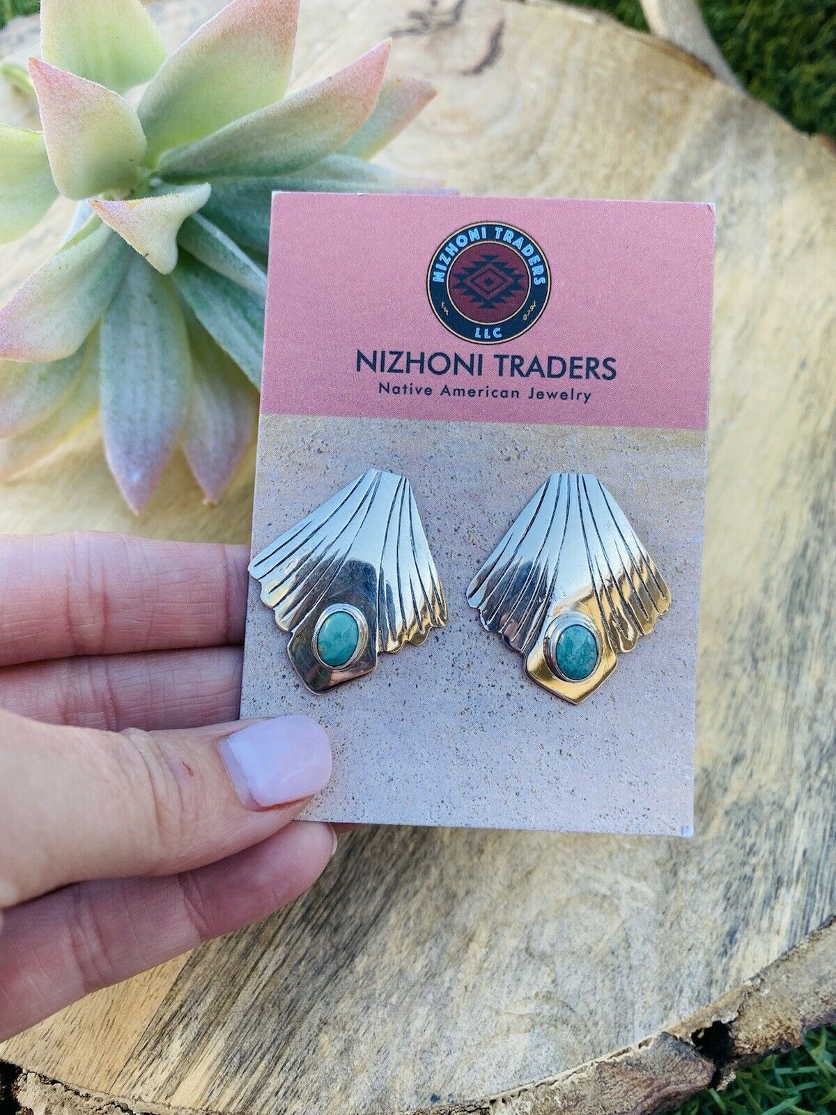 Navajo Turquoise & Sterling Silver Post Earrings