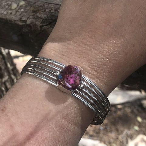 Navajo Pink Dream Mojave Sterling Silver Custom Cuff