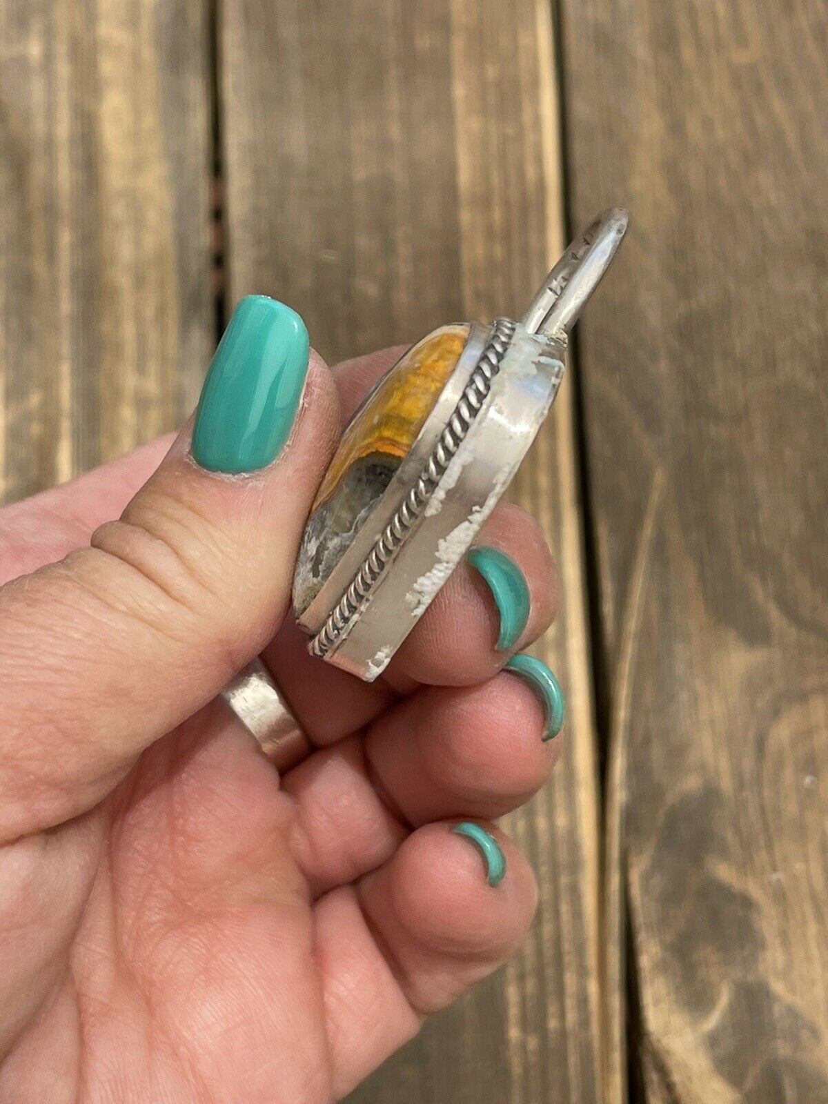 Navajo Bumblebee  & Sterling Silver Heart Pendant Signed