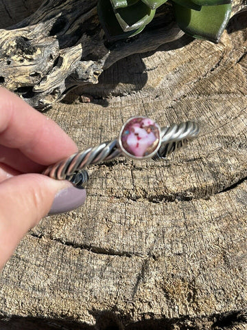 Navajo Pink Dream Mojave Sterling Silver Custom Cuff